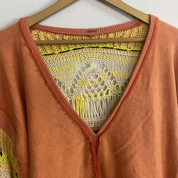 Free People Oversized Crochet Sleeves Sweater - Picture 4 of 16